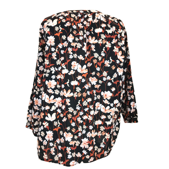 Tommy Hilfiger Black Orange Floral Tunic M L - Picture 3 of 5